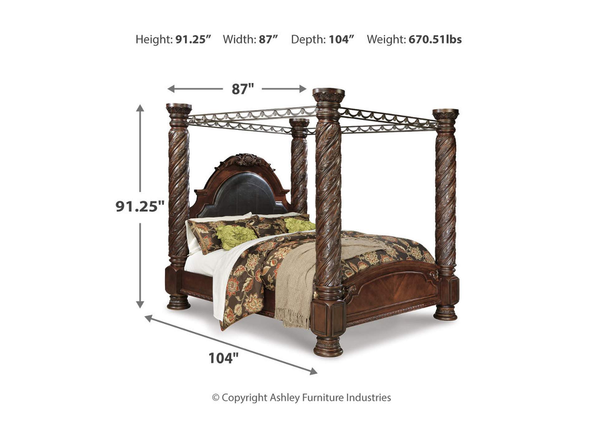 North Shore King Poster Bed with Canopy,4th of July Blowout Sale 2024