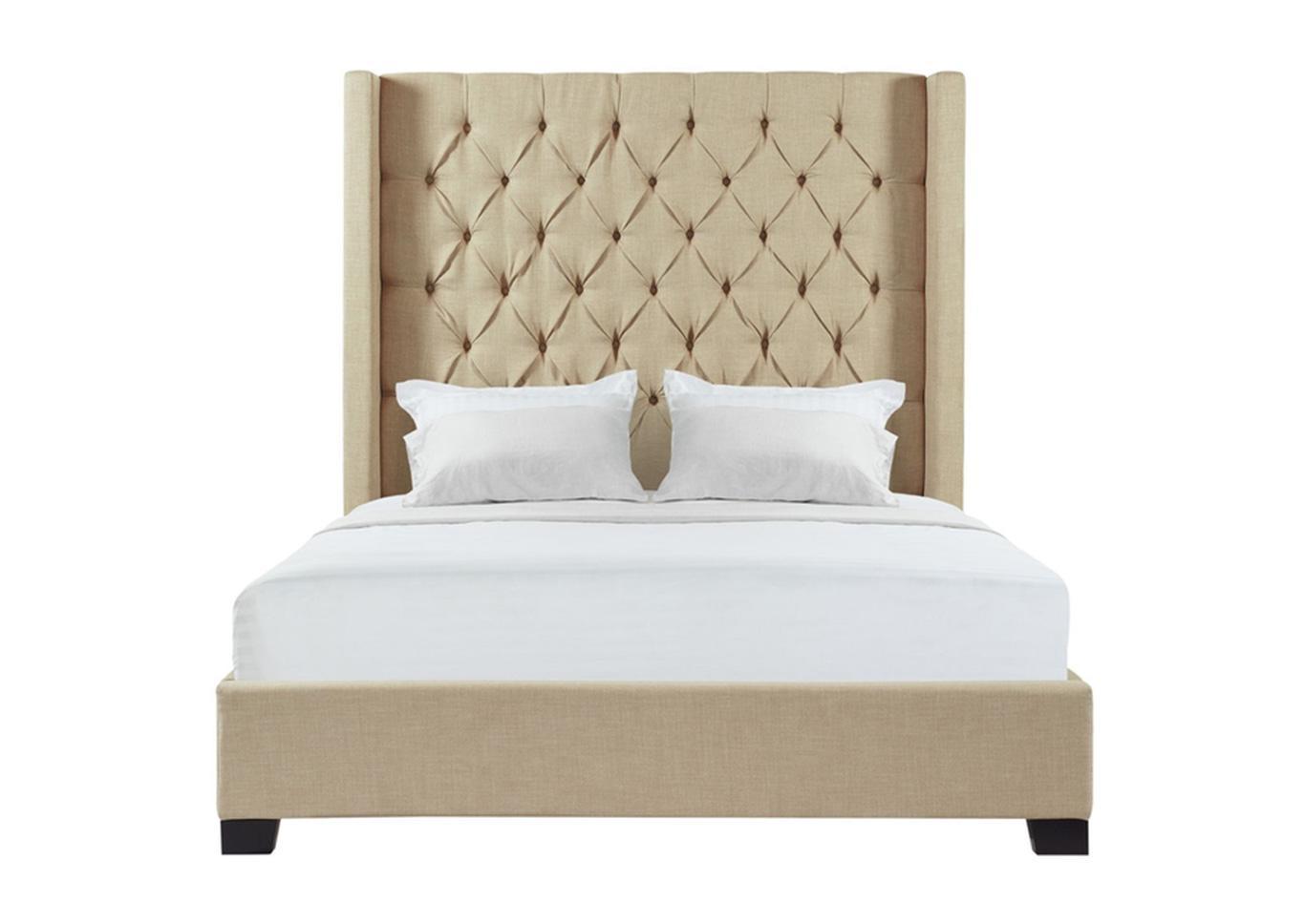 Natural King Upholstered Bed,Overstock Liquidation 2022