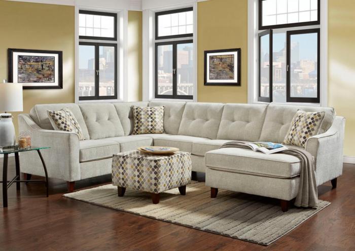 Washington 474 cream sectional,Woodstock Clearance Outlet