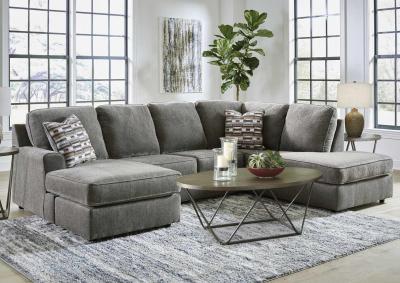 O'Phannon Sectional + Tables, Lamps, Rug