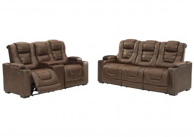 Image for Owner's Box Power Reclining Sofa and Loveseat + Bonus Buy Recliner + FREE 49 inch TV 