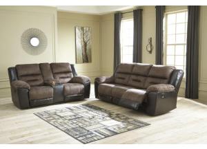 Image for Earhart Reclining Sofa & Loveseat w/Console PLUS FREE POOL 