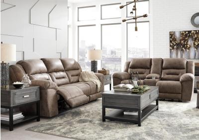 Image for 39905 Fossil Stoneland Grey Reclining Sofa & Loveseat + Free 55 Inch TV 