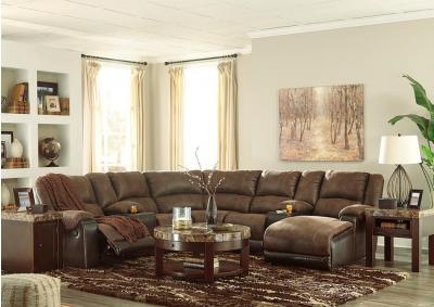 Image for Nantahala Coffee RAF Corner Chaise Sectional w/2 Storage Consoles