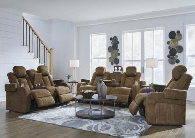 Wolfridge Power Reclining Sofa & Loveseat + Bonus Buy Recliner + FREE 55" TV