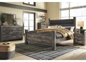 Image for Wynnlow Gray King Uph. Bed and Dresser w/Mirror + FREE POOL 