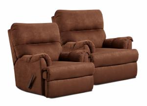 Image for Light Brown Leather Brown Recliner - Buy One Get One Free 