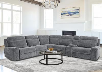 Image for Power Reclining Sectional - Grey + Bonus Buy Recliner