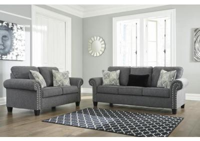 Image for Agleno Charcoal Sofa & Loveseat + FREE TABLES + FREE POOL 