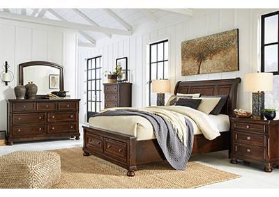 Image for Porter Queen Sleigh Bed with Mirrored Dresser + FREE Mattress