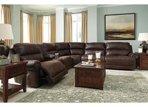 Image for Luttrell Brown Reclining Sectional and Rocker Recliner PLUS FREE TV