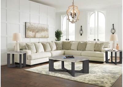 Rawcliffe Sectional + Tables, Lamps & Rugs