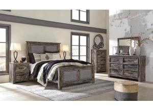 Image for Lynnton Brown Queen Upholstered Panel Bed w/Dresser, Mirror, Chest & Nightstand