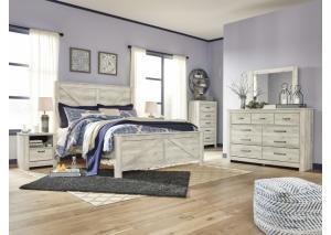 Image for Bellaby Whitewash Queen Panel Bed w/Dresser, Mirror, Chest & Nightstand PLUS FREE 15ft Pool
