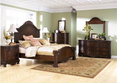 Image for North Shore Dark Brown King Bed w/Dresser, Mirror, Chest & Nightstand PLUS FREE SMART TV