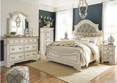 Image for Realyn Full Bed, Dresser & Mirror + Chest & Nightstand + Free Mattress