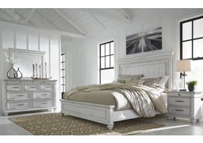 Kanwyn King Panel Bed, Dresser & Mirror + Chest & Nightstand 