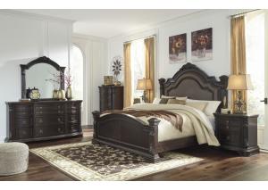 Image for Wellsbrook King Poster Bed w/Dresser & Mirror + FREE $200 Prepaid Mastercard 