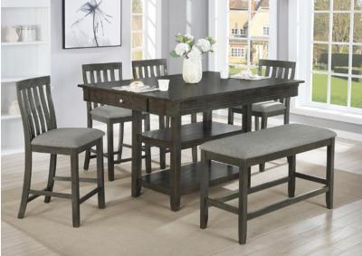Image for Gray Table & 4 Stools 