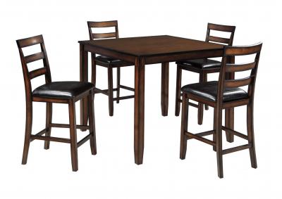 Image for Brown/Beige Coviar Counter Height Dining Table and Bar Stools (Set of 5)