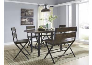Image for Kavara Medium Brown Rectangular Dining Room Counter Table w/ 2 Side Chairs & 2 Double Barstools 