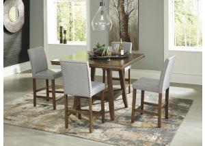 Image for Glennox Square Counter Height Table w/4 Upholstered Bar Stools 