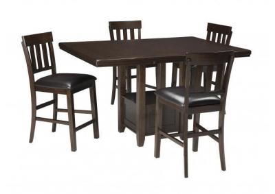 Image for Haddigan Dark Brown Counter Table & 4 Barstools