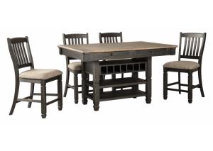 Image for Tyler Creek Black/Grayish Brown Counter Height Table & 4 Stools