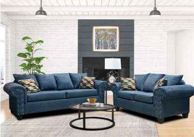 Sofa and Loveseat - Blue