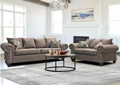 Sofa and Loveseat - Brown