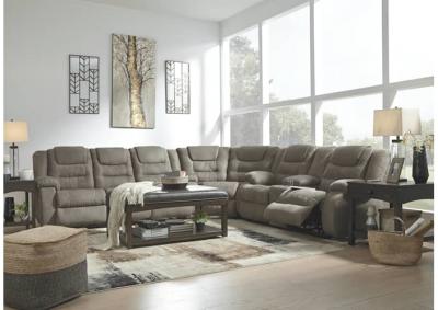 Image for McCade Cobblestone Reclining Sectional + FREE Earbuds