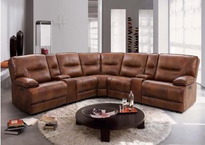 Image for Power Leather Reclining Sectional + bonus buy recliner
