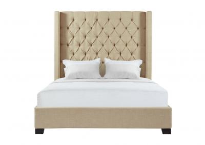 Natural Queen Upholstered Bed