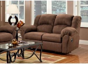 Image for Brown Leather Reclining Loveseat