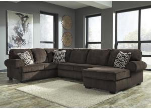 Image for Jinllingsly Chocolate LAF Chaise Sectional + Free Tables