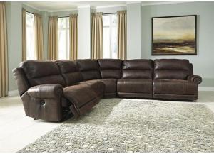 Image for Luttrell Espresso Zero Wall Power Reclining Sectional + FREE Rocker Recliner  + Free 5 Year Protection Plan