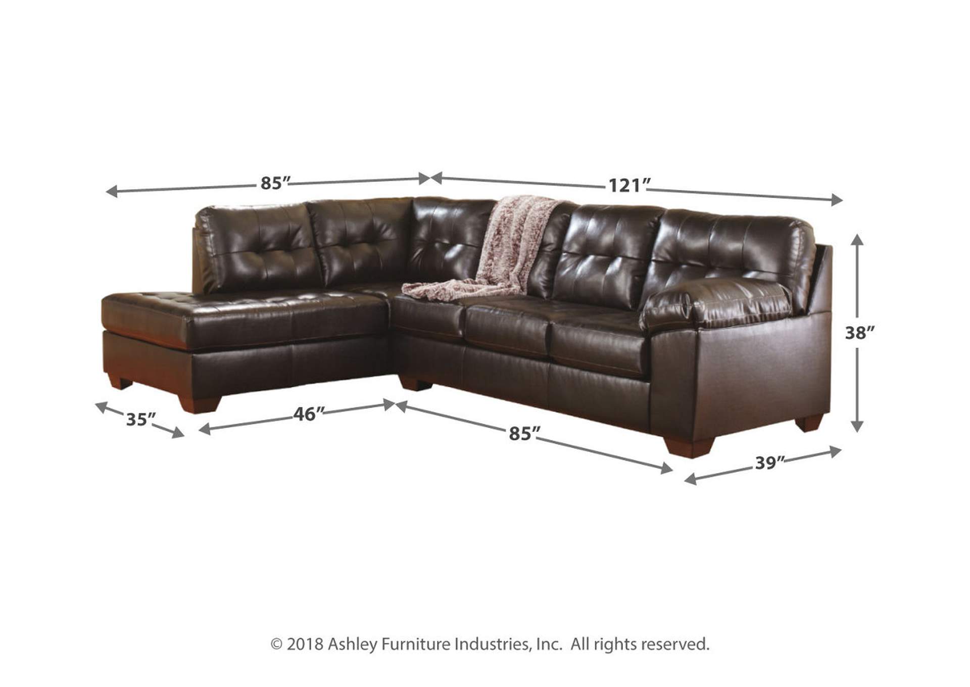 Brown/Beige Alliston 2-Piece Sectional with Chaise,Instore