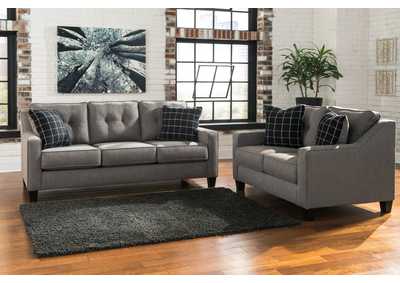 Brindon Charcoal Sofa and Loveseat