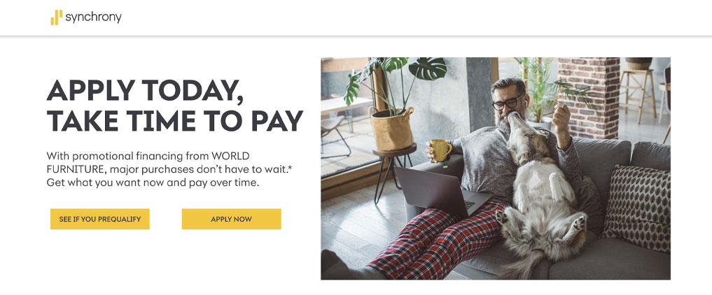 Synchrony Apply today, take time to pay 